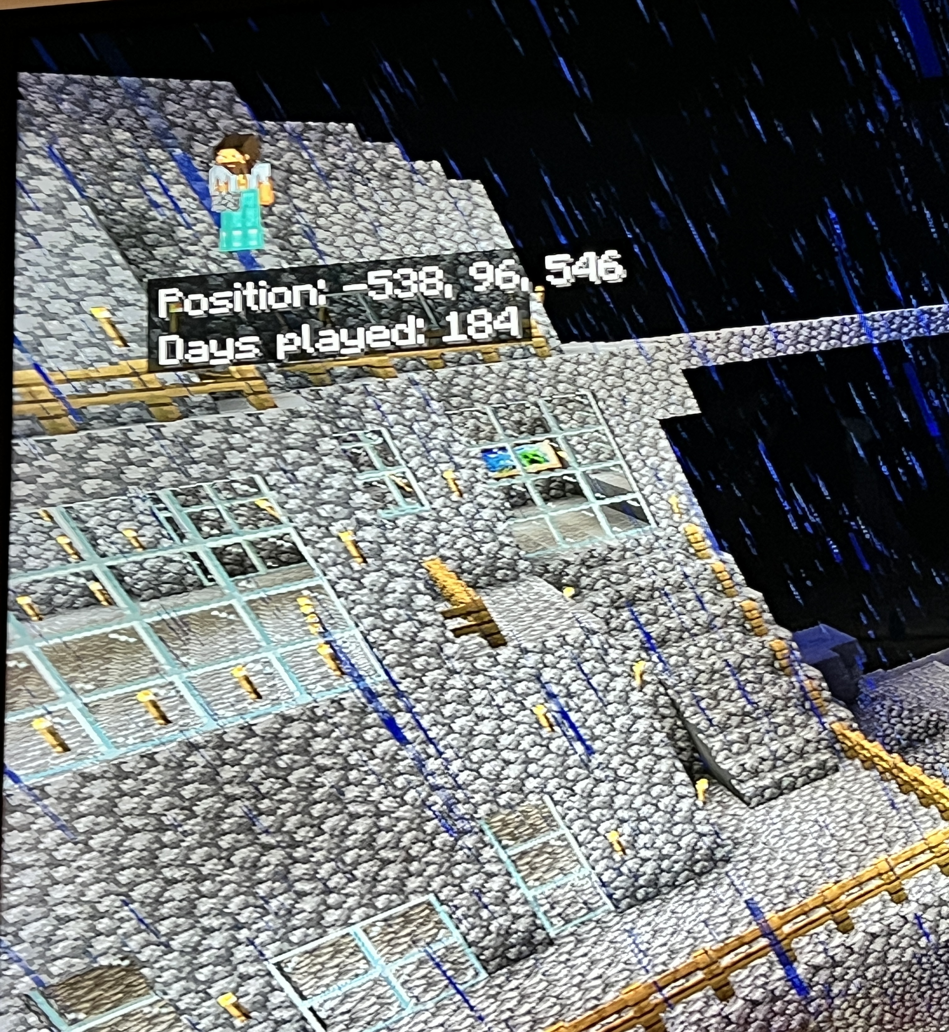 The original main base in the rain